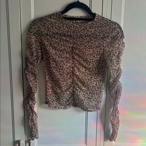 Abercrombie & Fitch sheer ruched front top